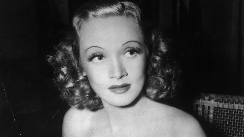 Marlene Dietrich looking away