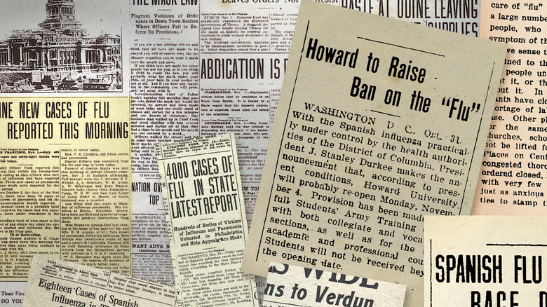 Newspaper clippings spanish flu