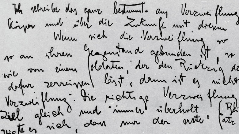 Franz Kafka handwritten letter