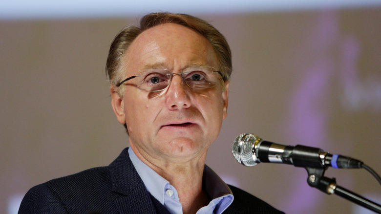 Dan Brown speaking at an event