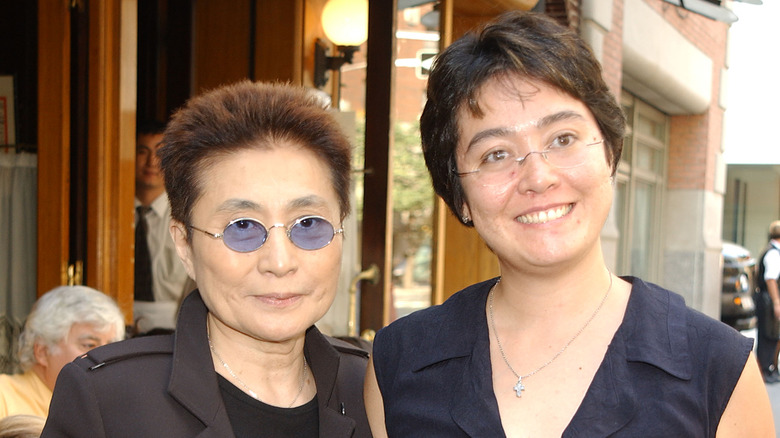 Yoko Ono with her daughter