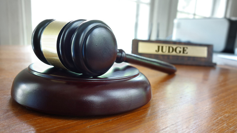 gavel and judge nameplate