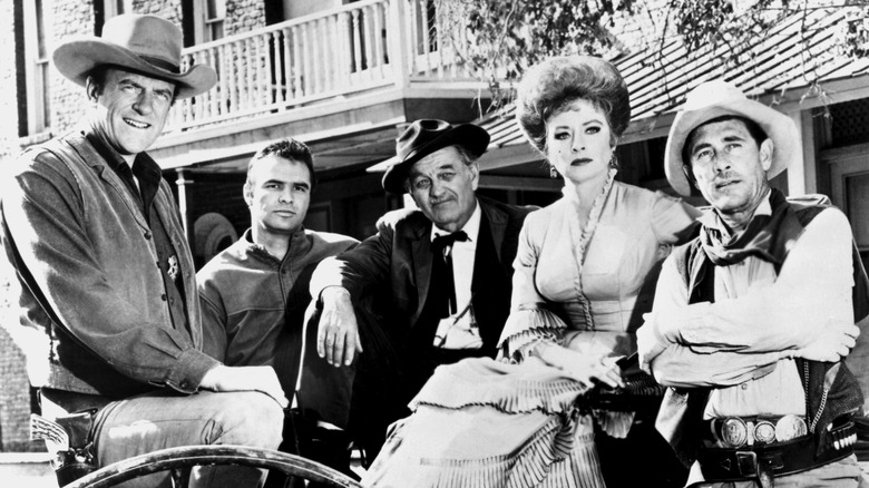 Cast of 'Gunsmoke' on set in 1963
