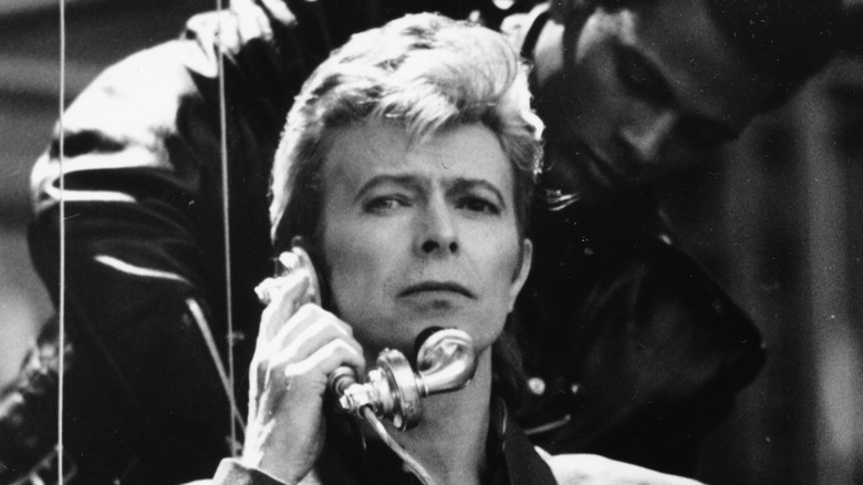 Bowie with phone