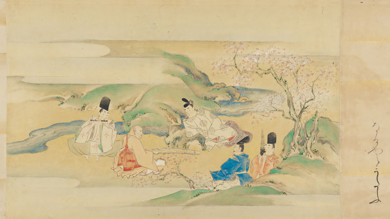 drawing of scene from Genji