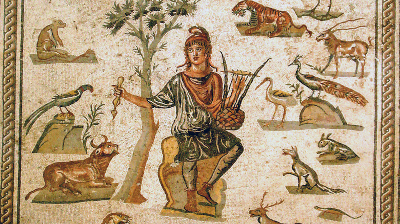 Orpheus surrounded by animals