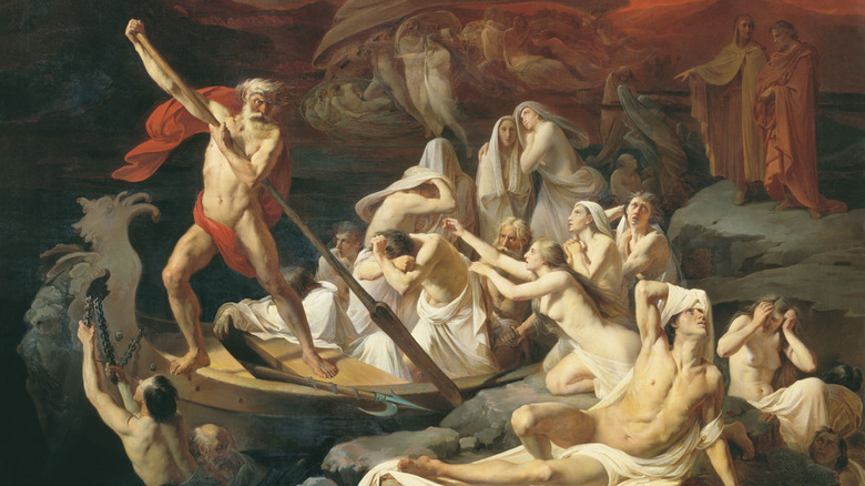 Charon carries souls across the river Styx, circa 1861