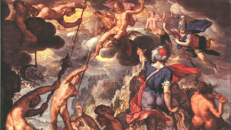 The Battle Between the Gods and the Titans, painting, circa 1600