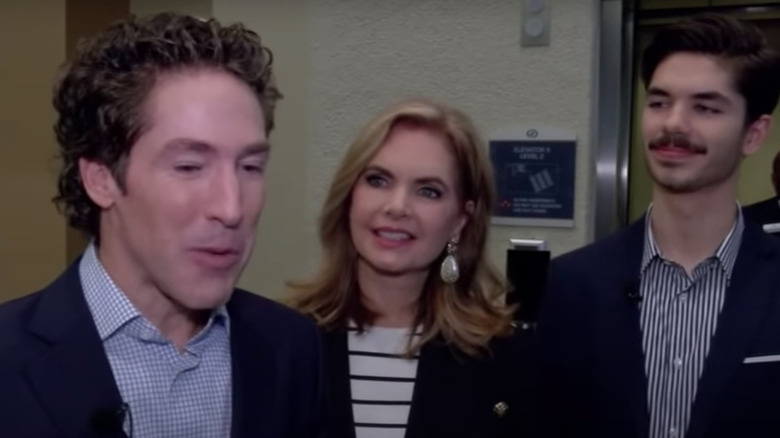 Joel Osteen with wife and son