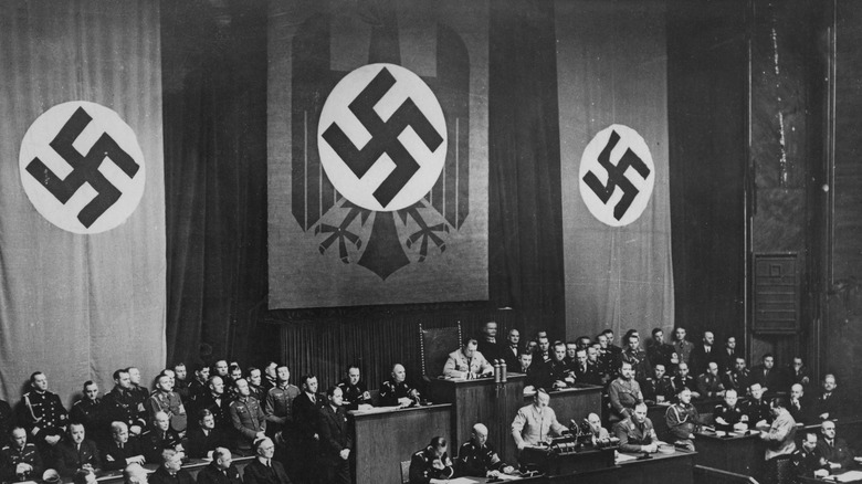 Adolf Hitler speaking in 1936 