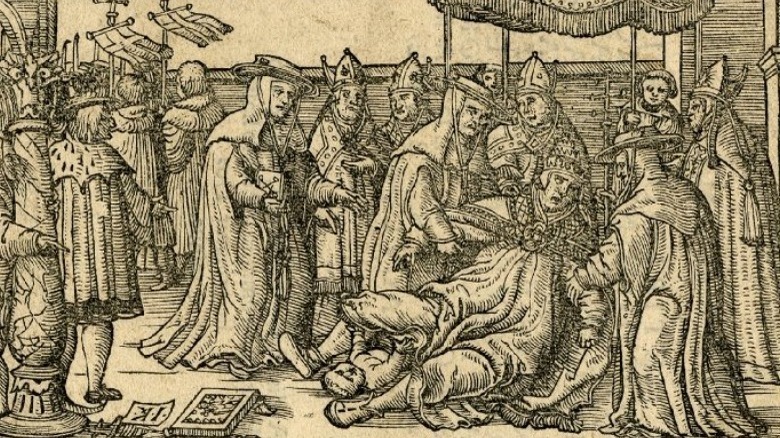 Pope Joan gives birth
