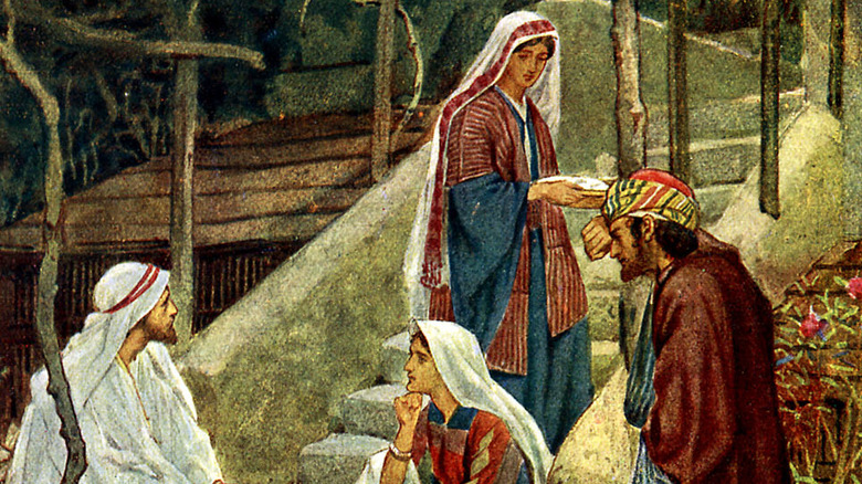 Depiction of Jesus with Martha and Mary 