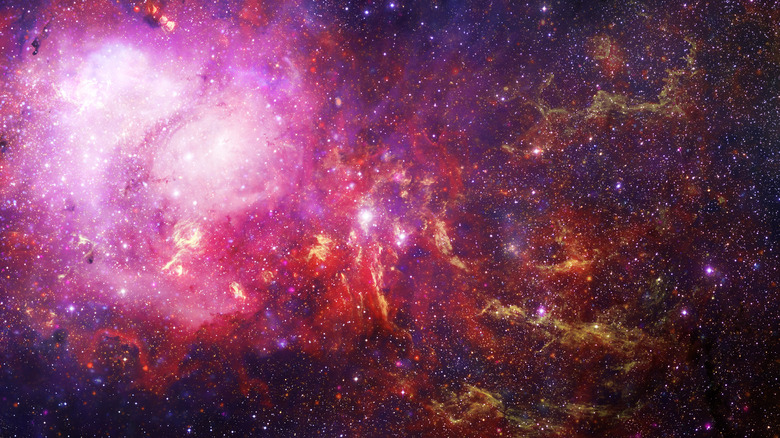 Space view of galaxy planet