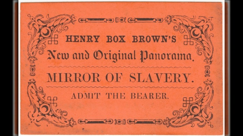 ticket to Henry Box Brown's performance