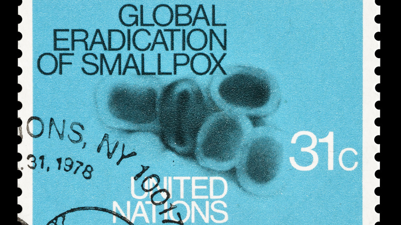 A smallpox eradication stamp