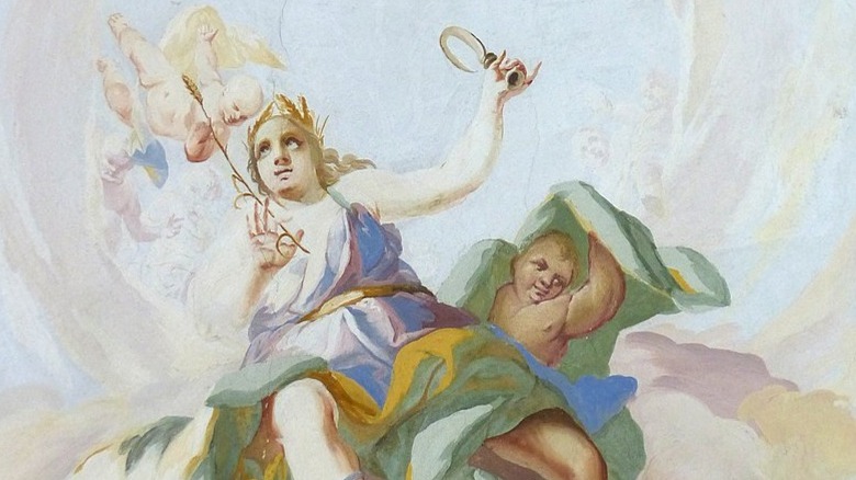 Demeter Ceres scythe painting