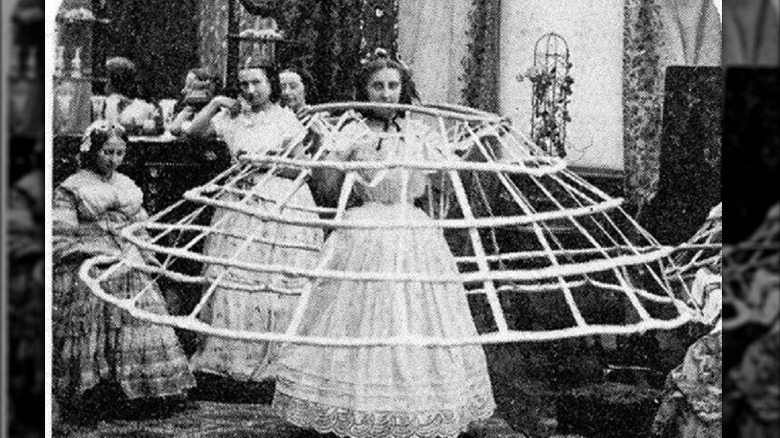 woman wearing crinoline