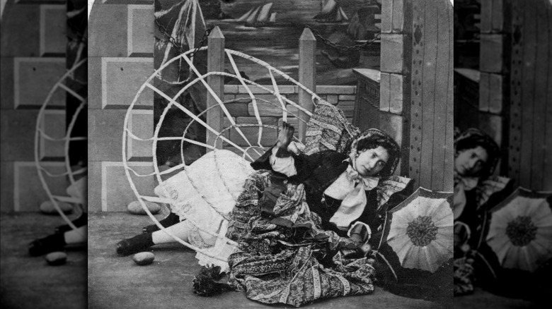 woman's crinoline stuck