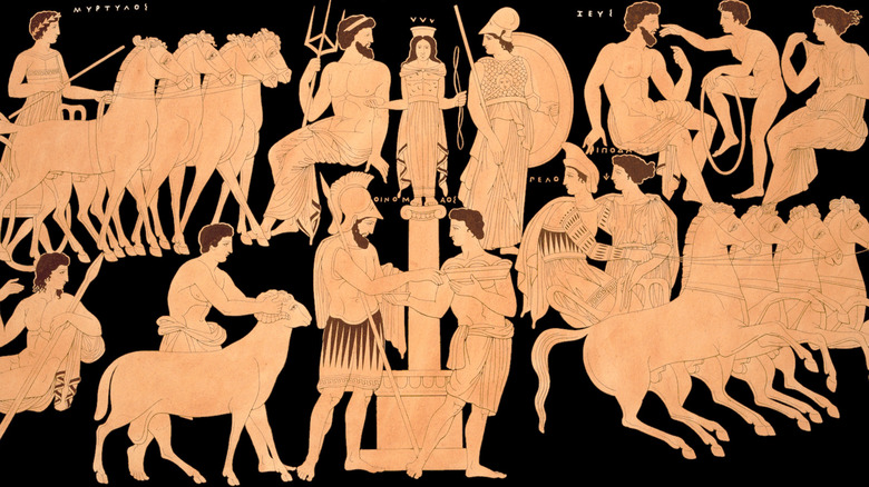 A collection of Greek heroes and gods