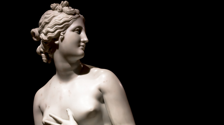 A statue of Venus at her bath