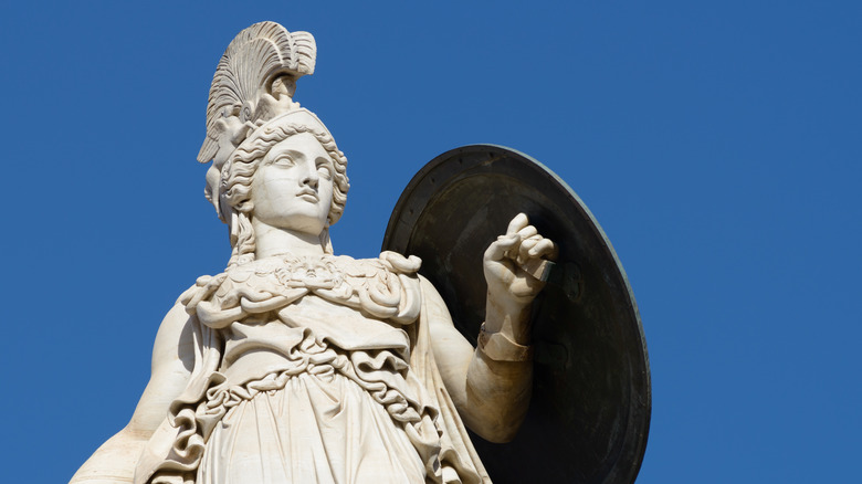Statue of Athena with shield