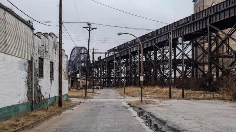 industrial area with bridge 