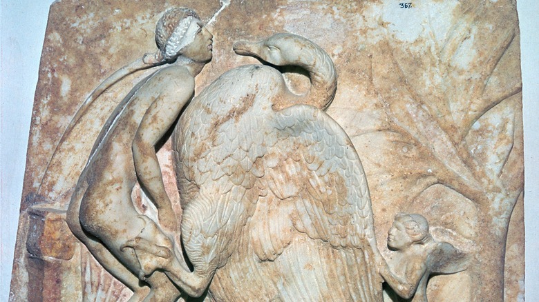 Leda and the Swan carving