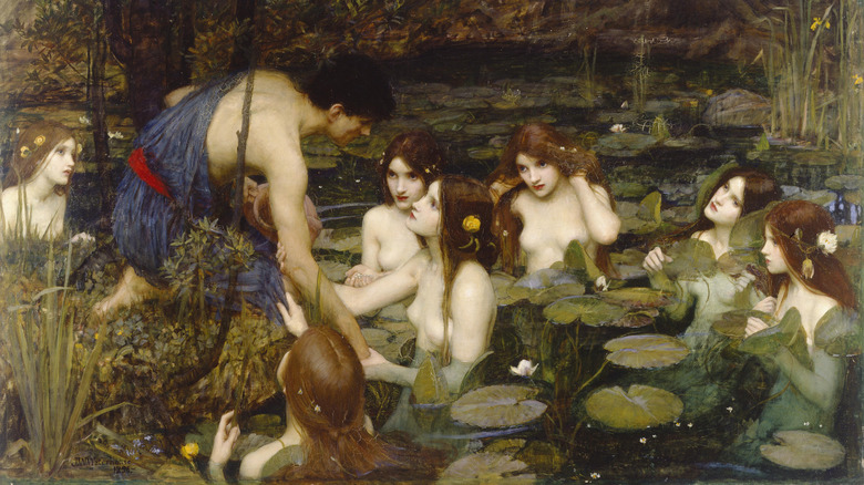 Hyla and the nymphs Waterhouse painting