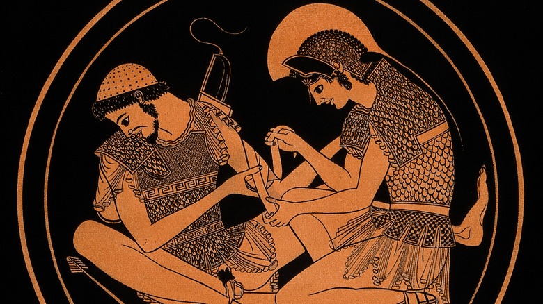 Achilles bandaging Patroclus