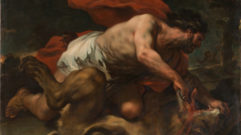 Samson killing lion Giordano