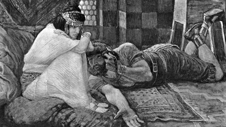 Samson Delilah talking illustration