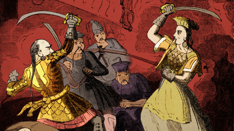 illustration of Ching fighting