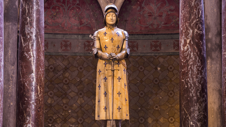 Joan of Arc statue in cathedral