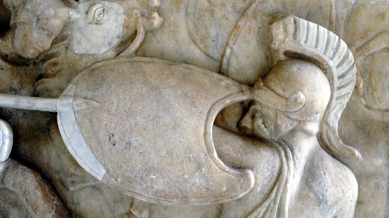 Greek warrior ancient fresco