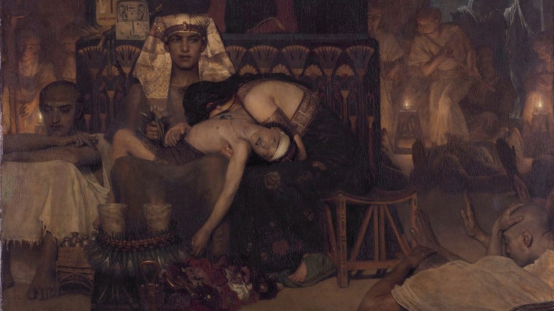 Pharaoh death son painting Tadema