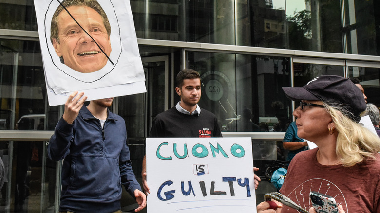 New Yorkers protesting Andrew Cuomo