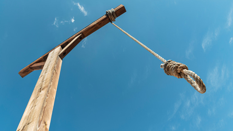 Gallows against the blue sky