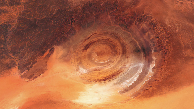 The Richat structure from orbit