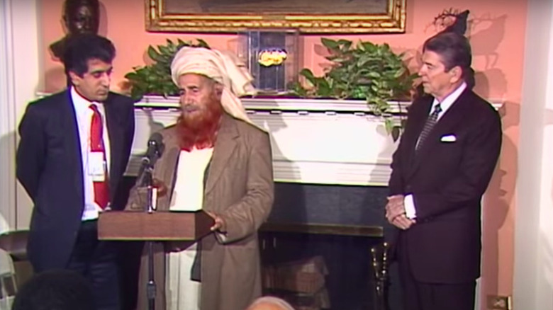 Reagan and mujahideen commander