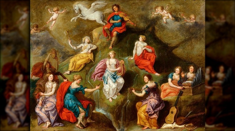Painting of Apollo with the nine muses