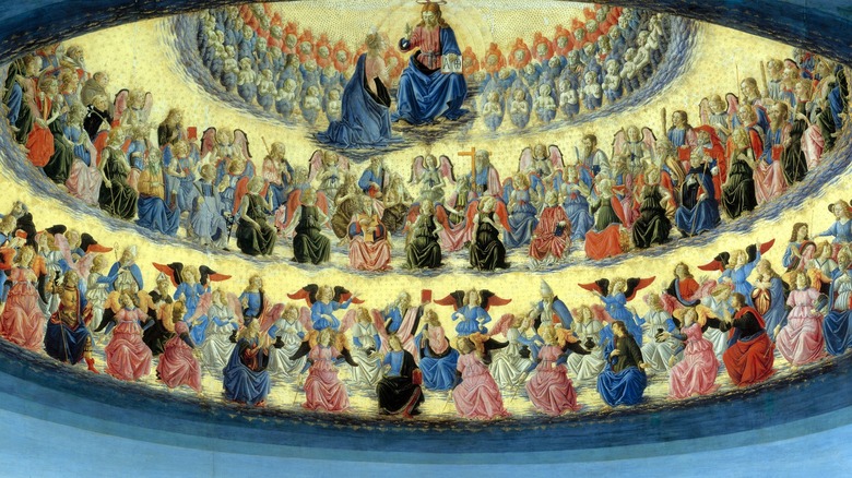 choir of angels, 15th century painting