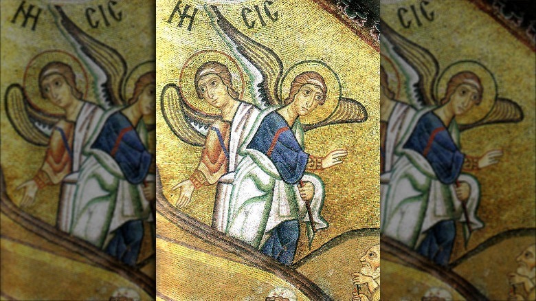 Angels in Mosaic in Hosios Loukas Monastery, Boeotia, Greece