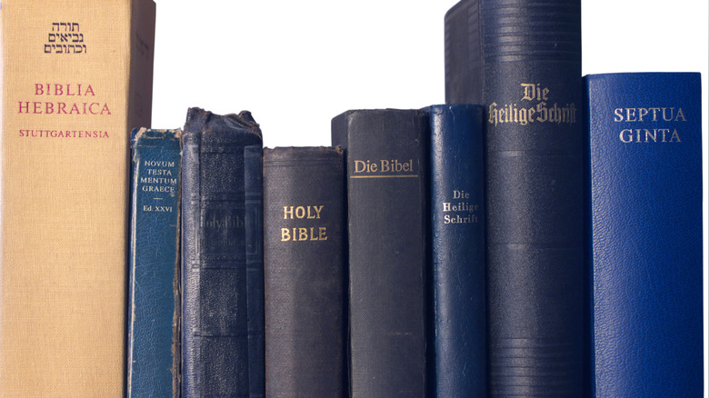 Bibles on shelf