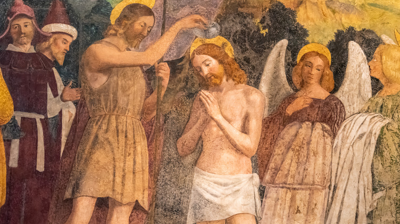 artwork depicting jesus' baptism