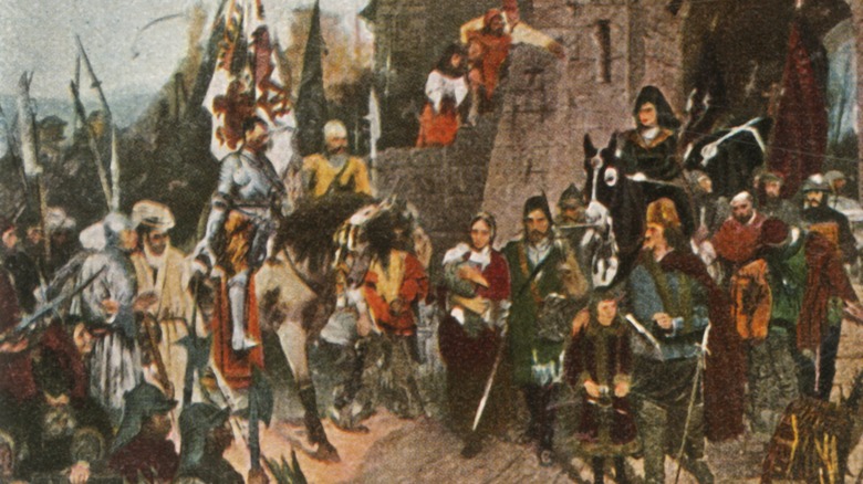 Surrender of castle during Hussite Wars painting
