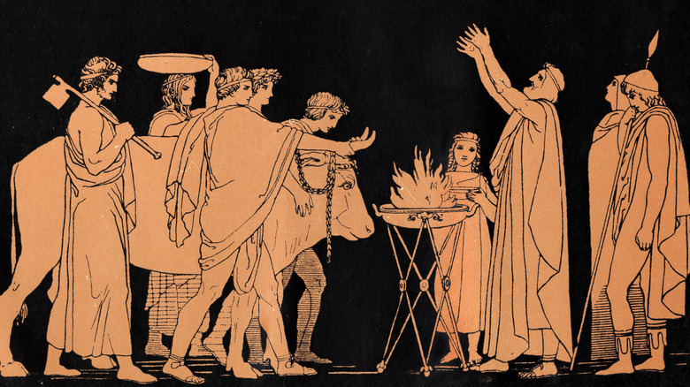 sacrifice to Athena Greek mythology