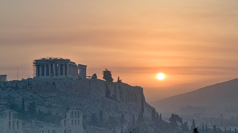 parthenon sunset