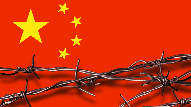 China flag barbed wire