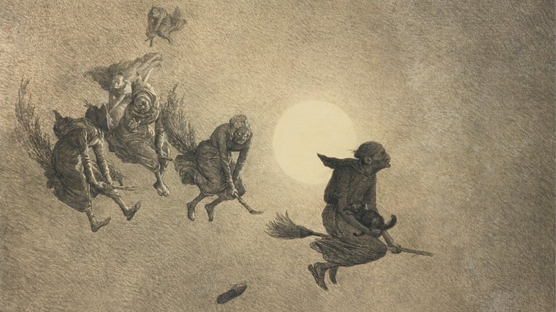  The Witches' Ride by William Holbrook Beard, 1870, charcoal on paper