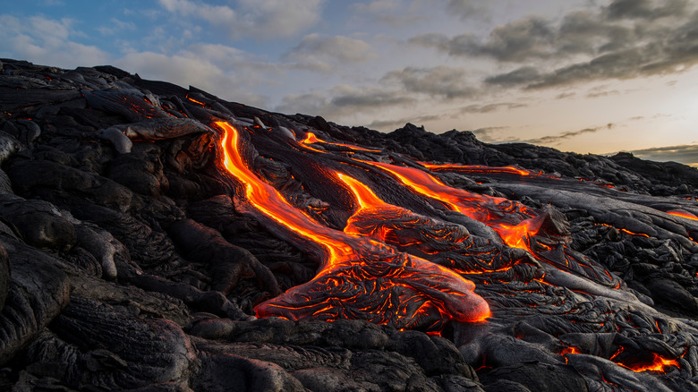 Pahoehoe  lava landscape